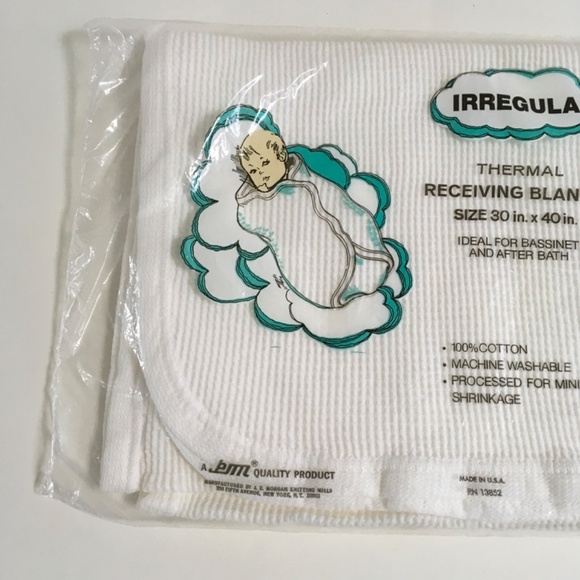 Baby Morgan White Receiving Blanket 100% Cotton Waffle 30 x 40 USA Made New - Picture 9 of 15